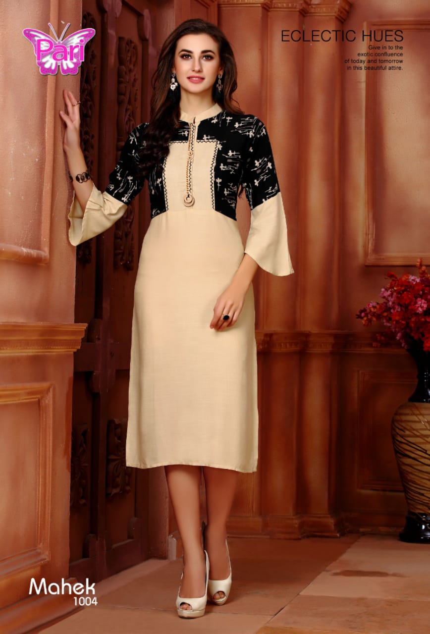 Pari Mahek Heavy Rayon Designer Kurti Collection